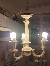 Lampadario vintage in legno Stile Shabby chic