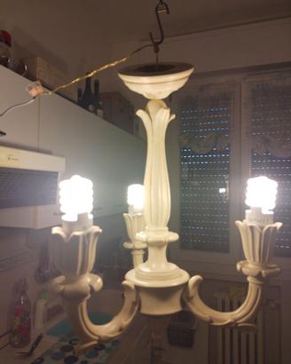 Lampadario vintage in legno Stile Shabby chic