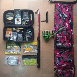 Attrezzatura pesca Completa Canna Mulinello 