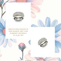 Anello fascia oro bianco e diamanti