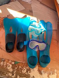 Pinne + Maschera per snorkeling per adulti