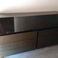 Cassettiera in legno nera
