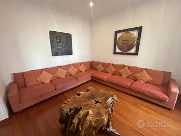 Divano angolare 7/8 posti  e radice di Ulivo