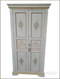 Armadietto da ingresso due ante dipinto a mano