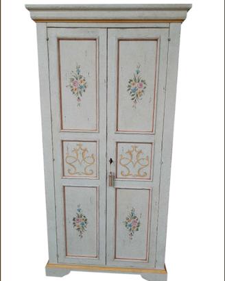 Armadietto da ingresso due ante dipinto a mano