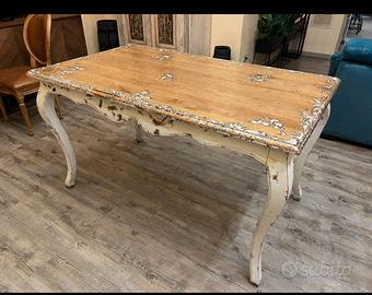 Tavolo shabby chic allungabile 140/220 cm in legno