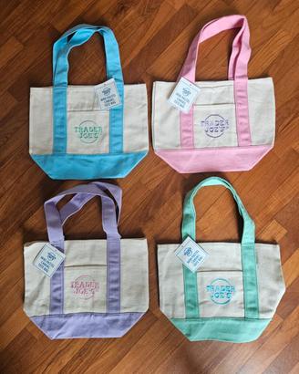 Set 4 Trader Joe's Mini Tote Bags Spring 26 Limite