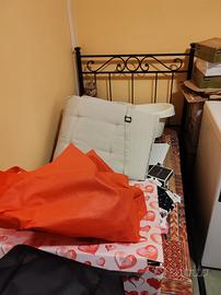 letto singolo tevere in ferro battuto con rete
