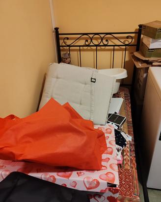 letto singolo tevere in ferro battuto con rete