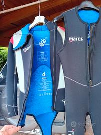 Due mute da sub Mares e Decathlon + pinne da apnea