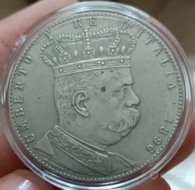  Riproduzione 5 talleri Umberto l del 1896