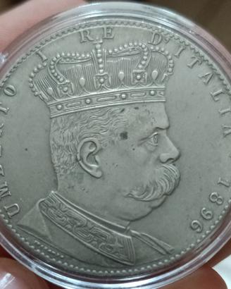  Riproduzione 5 talleri Umberto l del 1896