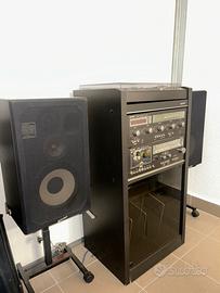 Impianto stereo sharp con vinile e piastra hi-fi