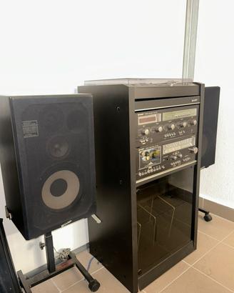 Impianto stereo sharp con vinile e piastra hi-fi