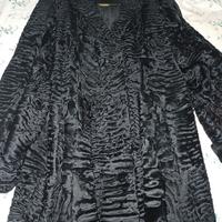 CAPPOTTO PELLICCIA PERSIANO ASTRAKAN NERO XL