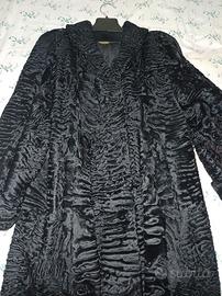 CAPPOTTO PELLICCIA PERSIANO ASTRAKAN NERO XL