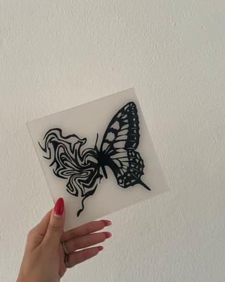Arte su plexiglass farfalla