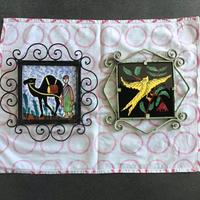 Due ceramiche anni 60’ con ferro battuto a mano