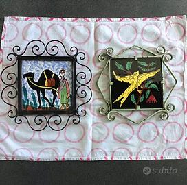 Due ceramiche anni 60’ con ferro battuto a mano