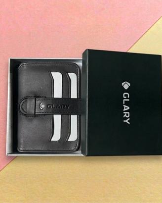 Portafoglio portacarte slim vera pelle 6 slot