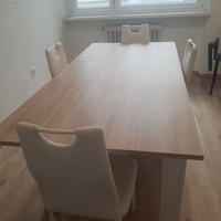Tavolo grande + 4 sedie bianche