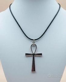 Collana Ankh Metallo e Cordoncino Regolabile
