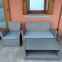 Set da giardino divano + 1 poltrona