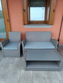 Set da giardino divano + 1 poltrona