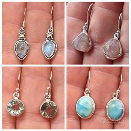 Orecchini in argento 925 e vere pietre naturali 