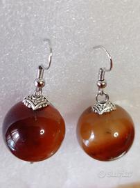 orecchini argento e pietra occhi di tigre