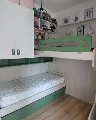 cameretta BIT faggio bianco e salvia.come nuova