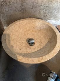 Lavandino in marmo travertino