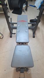 Panca piana inclinabile +  bilanciere + 68kg pesi