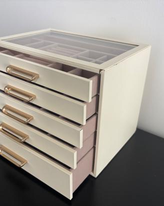 Portagioie 5 cassetti con vetro – Elegante