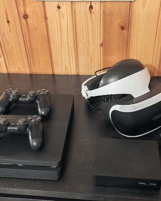 playstation 4 slim 1tb + 2 controllers + PS VR