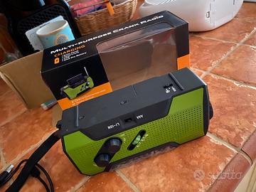 Radio emergenza solare power bank am fm con scatol