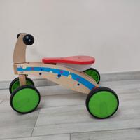 triciclo x bambini primi passi in legno 