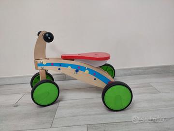 triciclo x bambini primi passi in legno 