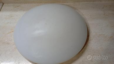 Plafoniera vetro satinato bianco opalino vintage