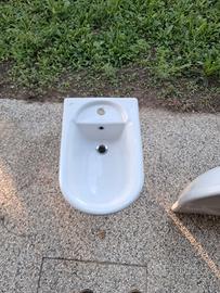 bidet + lavandino con colonna