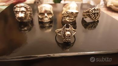 Anelli in argento,  teschio e celtici