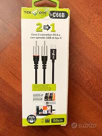 cavo audio 2 rca e Usb C per Android (No Iphone)