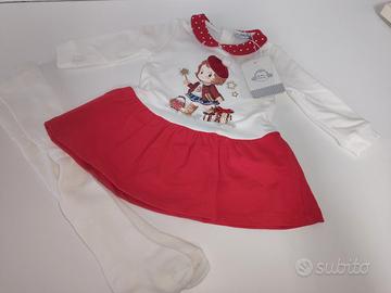 vestito Bambina natale feste 9 o 12 mesi