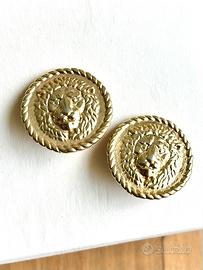 Orecchini Versace testa leone clip dorati