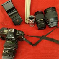 Macchina fotografica analogica pentax + 3 obiettiv