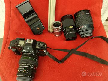 Macchina fotografica analogica pentax + 3 obiettiv