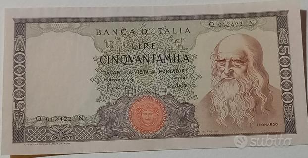 50000 lire Italia - Leonardo usato  Roma
