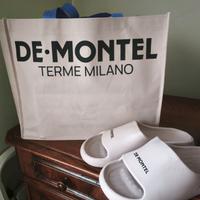 ciabatte e borsa De Montel