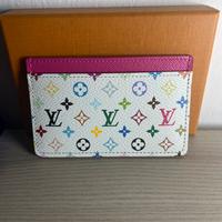 Portacarte Louis Vuitton x Takashi Murakami Bianco