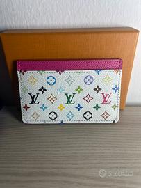 Portacarte Louis Vuitton x Takashi Murakami Bianco